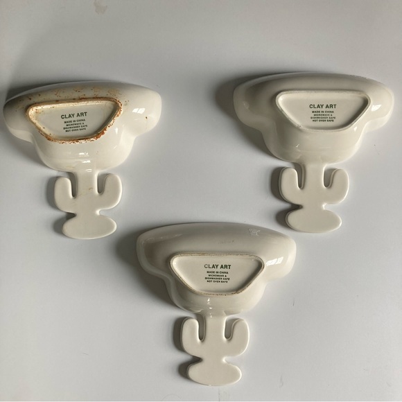 Clay Art Ceramic Dishes Bowls Cactus Margarita Martini  Drink Shape Set Barware - Picture 2 of 5